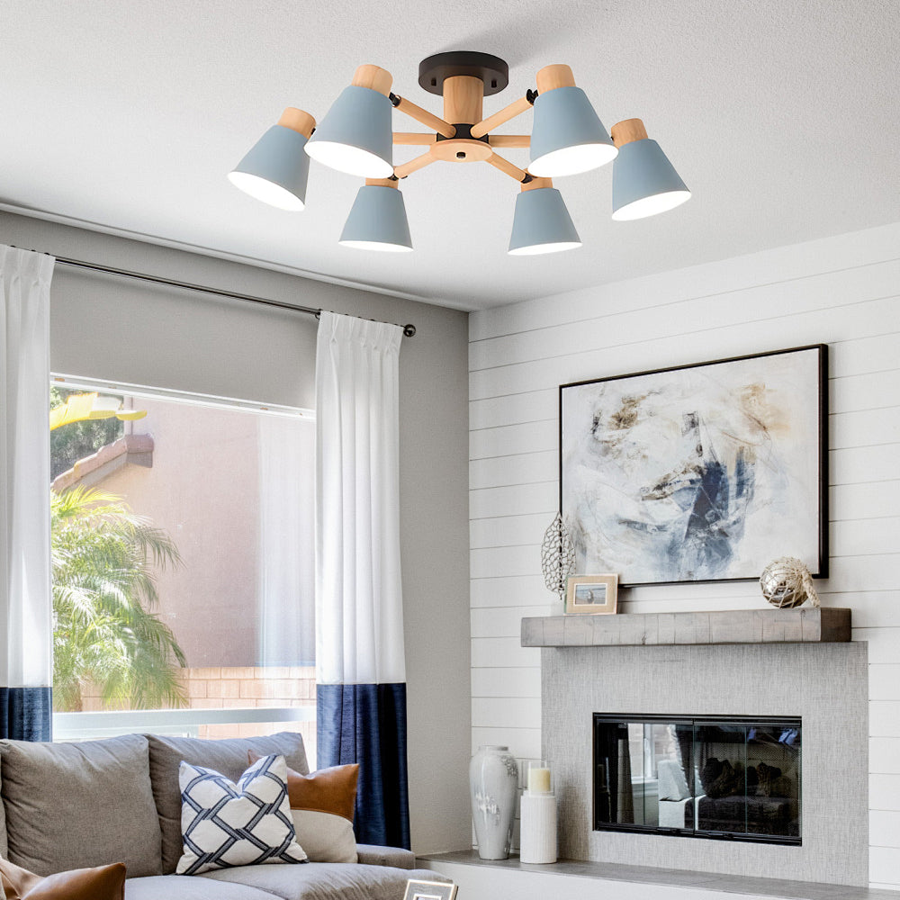 Wooden Flush Mount Ceiling Light