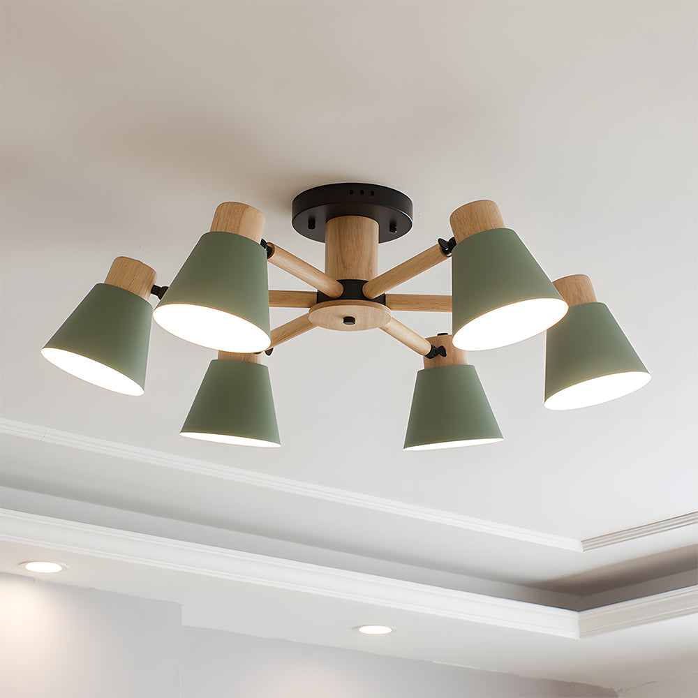 Wooden Flush Mount Ceiling Light