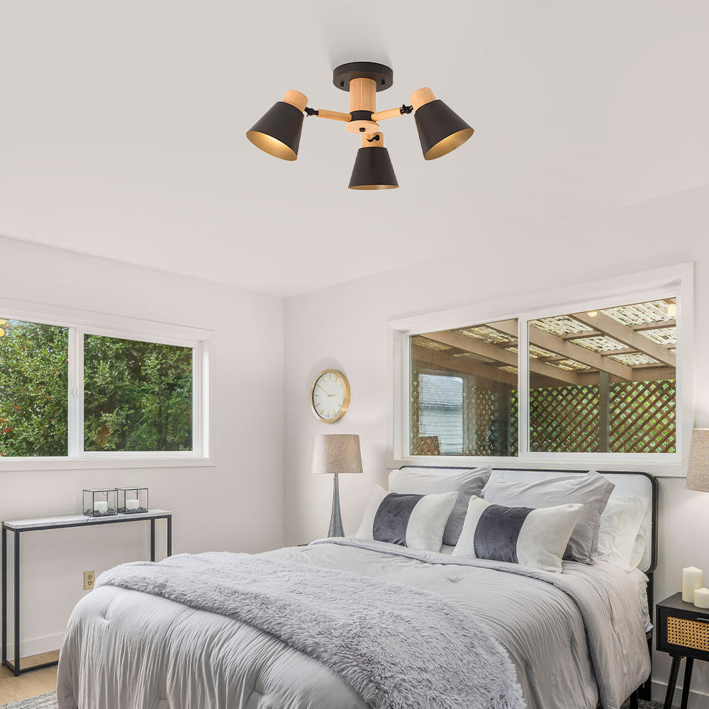 Wooden Flush Mount Ceiling Light