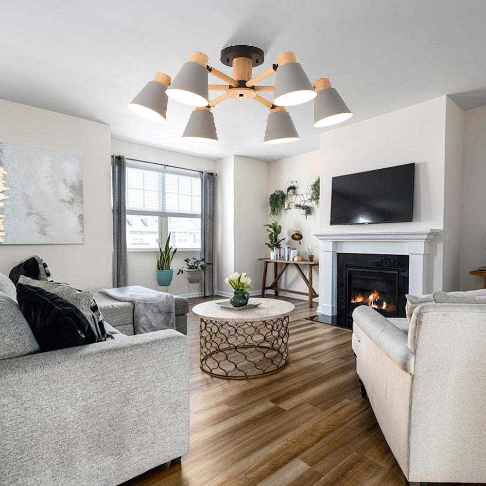 Wooden Flush Mount Ceiling Light