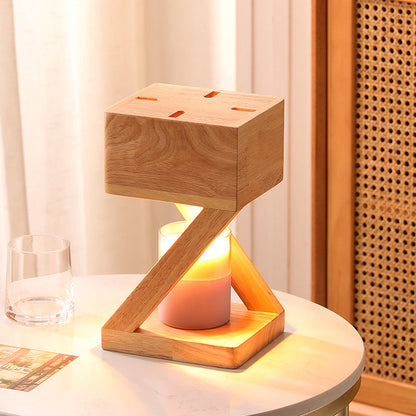 Wood Candle Warmer Lamp
