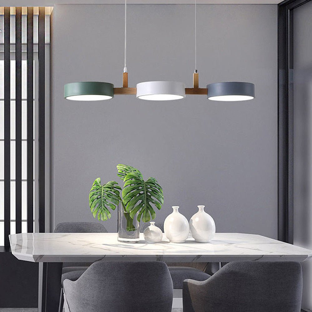Contemporary Metal Cylinder Pendant Light