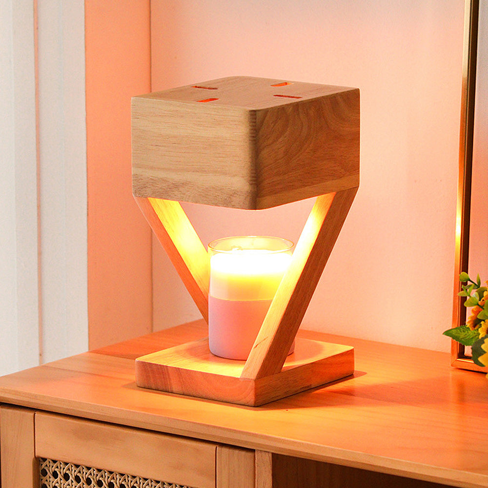 Wood Candle Warmer Lamp