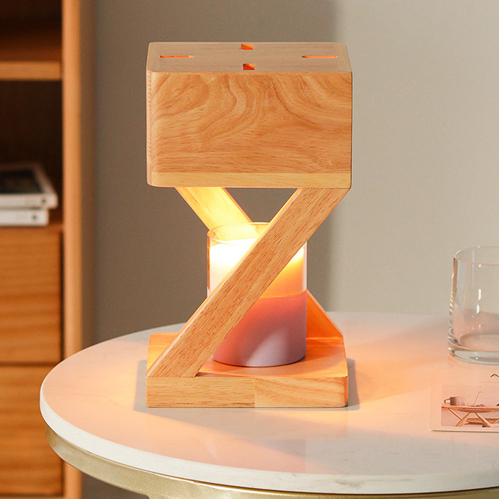 Wood Candle Warmer Lamp