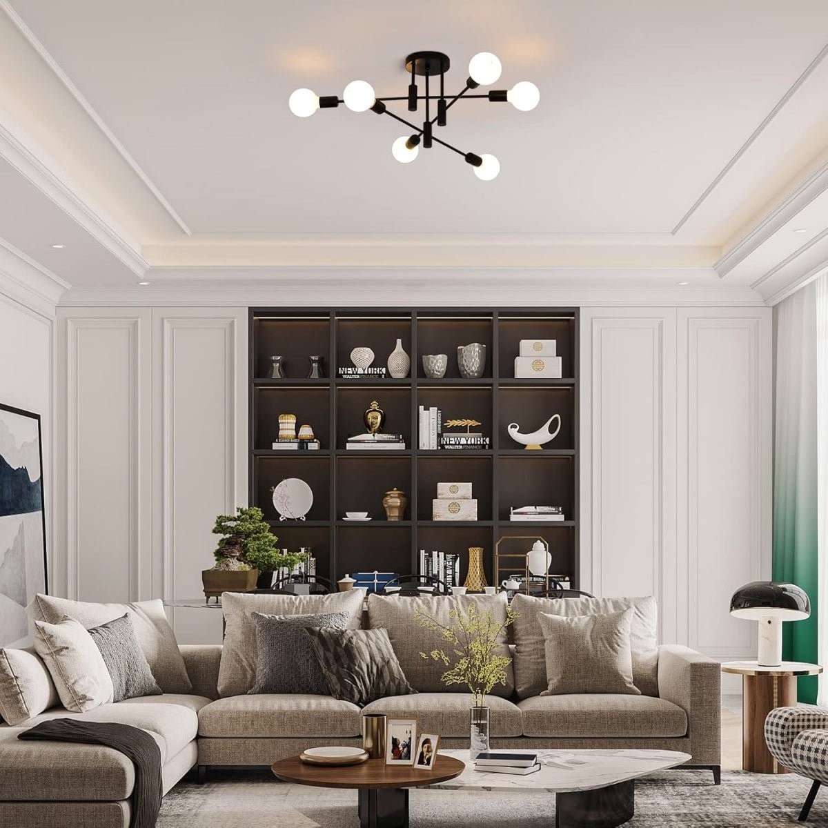Variant image for Modern Nordic Black Ceiling Light | Flush Mount Ceiling Light | LED Ceiling Lights | Ceiling Light Fixture | Contemporary Design – Emeglin-5