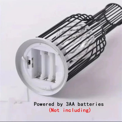Battery Operated Iron Wire Cage LED Table Lamp