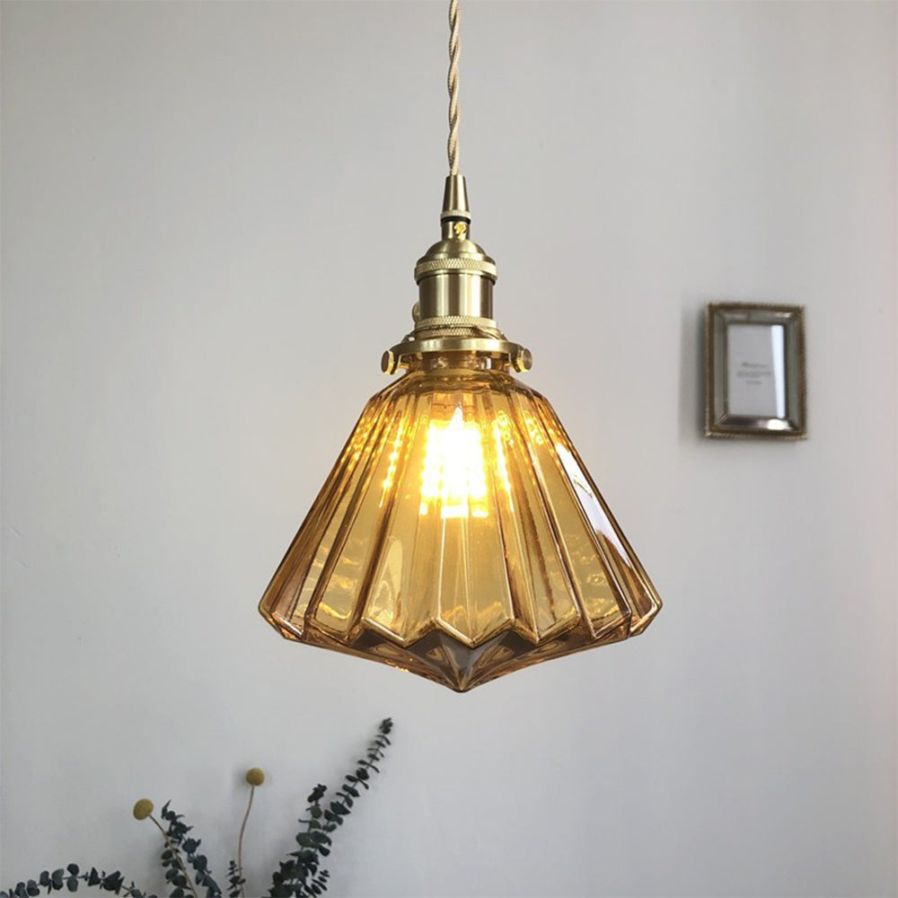Brass Glass Ceiling Pendant Light