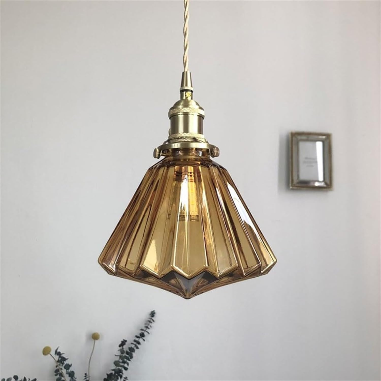Brass Glass Ceiling Pendant Light