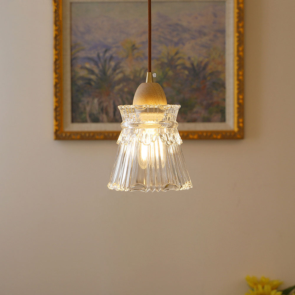 Creative Wood and Glass Pendant Light