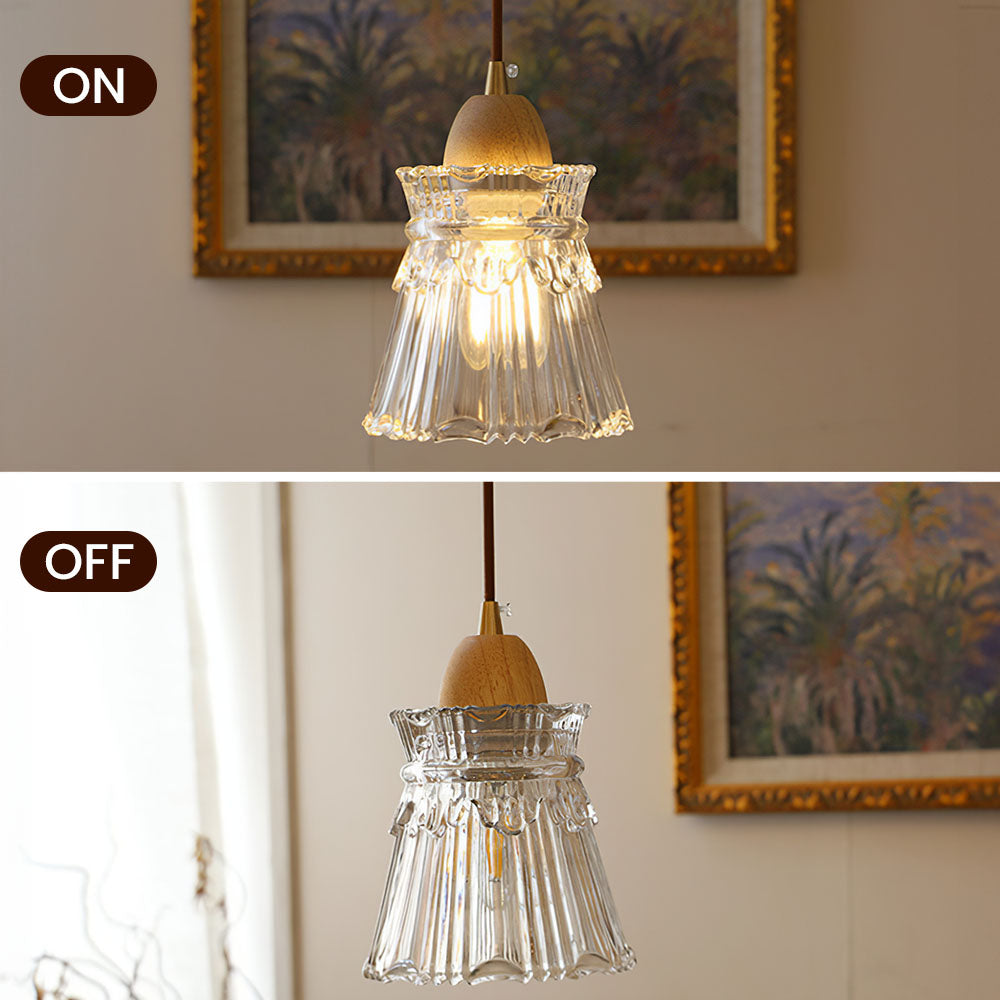 Creative Wood and Glass Pendant Light