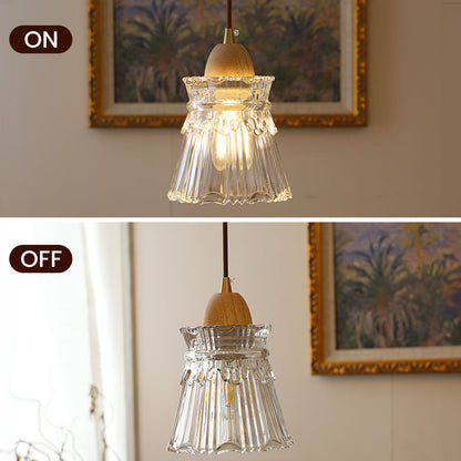 Creative Wood and Glass Pendant Light