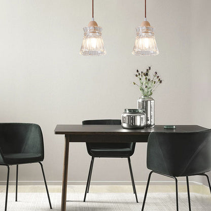 Creative Wood and Glass Pendant Light
