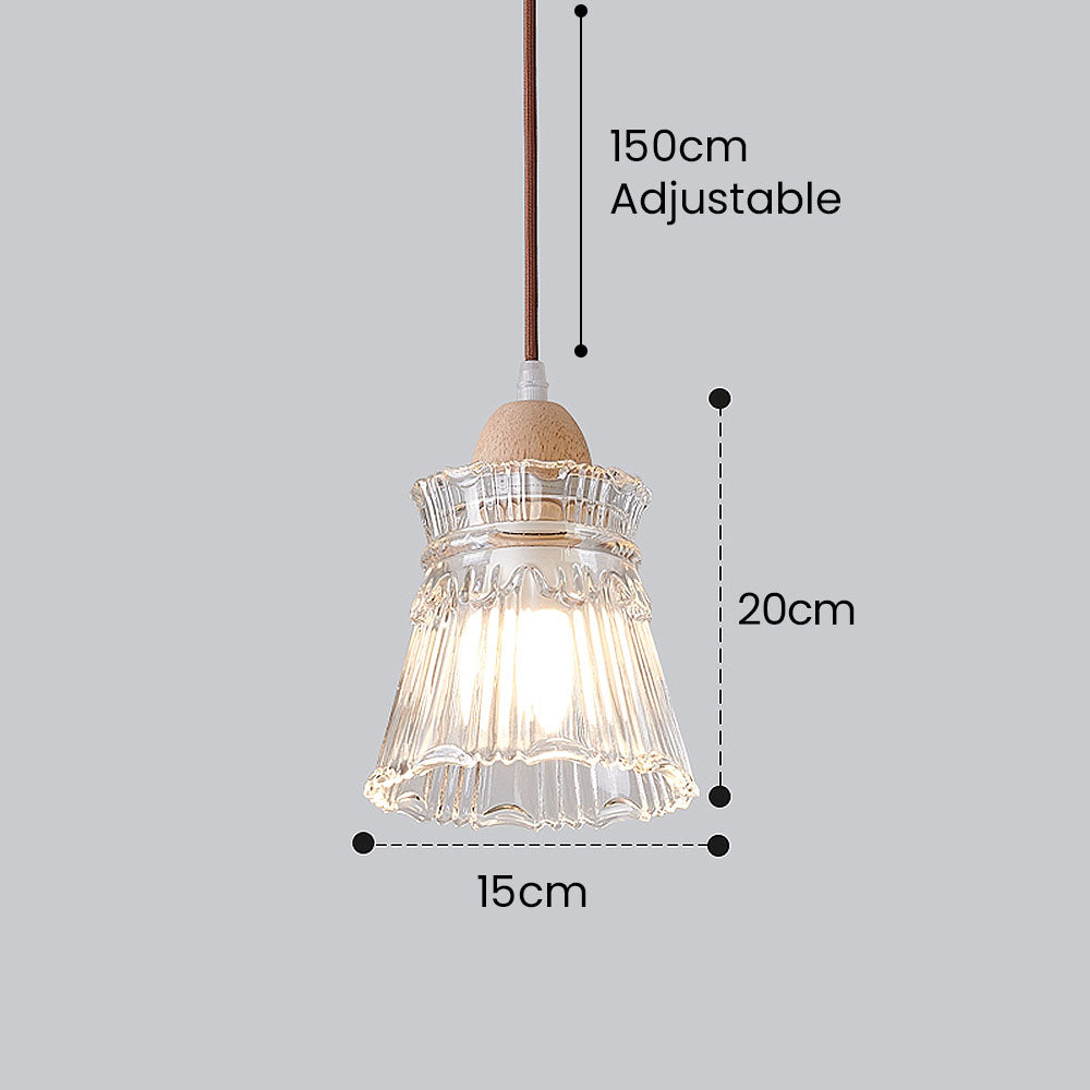 Creative Wood and Glass Pendant Light