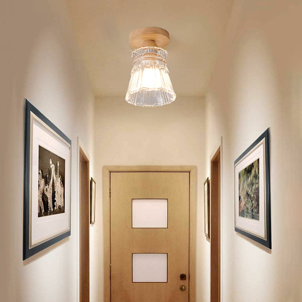 Creative Wood and Glass Pendant Light
