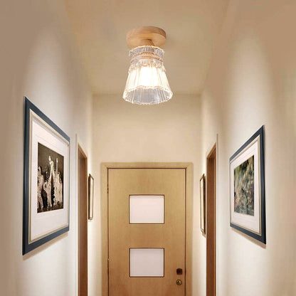 Creative Wood and Glass Pendant Light