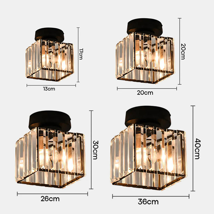 Crystal Semi Flush Mount Ceiling Light