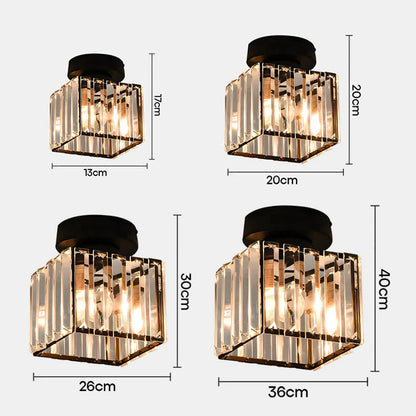 Crystal Semi Flush Mount Ceiling Light