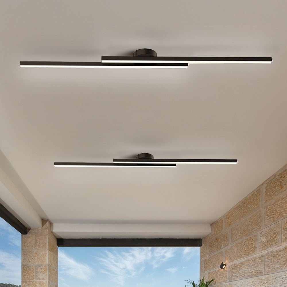 Modern Aluminium Long Strip Semi Flush Mount LED Ceiling Light