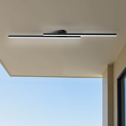 Modern Aluminium Long Strip Semi Flush Mount LED Ceiling Light