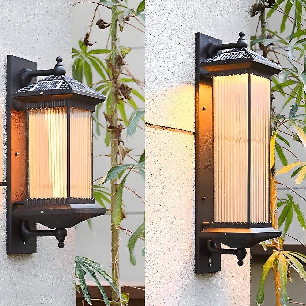 Solar Outdoor Glass Long Wall Light