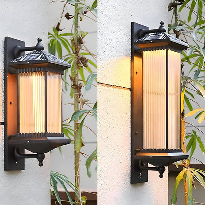 Solar Outdoor Glass Long Wall Light