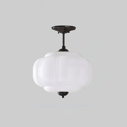 Eldio Green Glass Semi Flush Mount Light