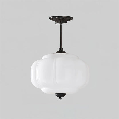 Eldio Green Glass Semi Flush Mount Light
