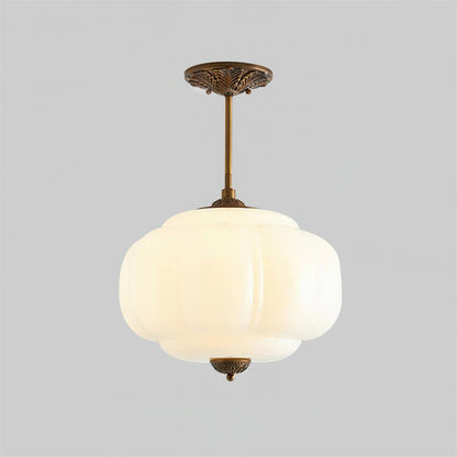 Eldio Green Glass Semi Flush Mount Light
