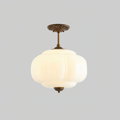 Eldio Green Glass Semi Flush Mount Light