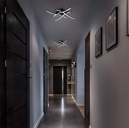 Elegant Curved Black LED Ceiling Light
