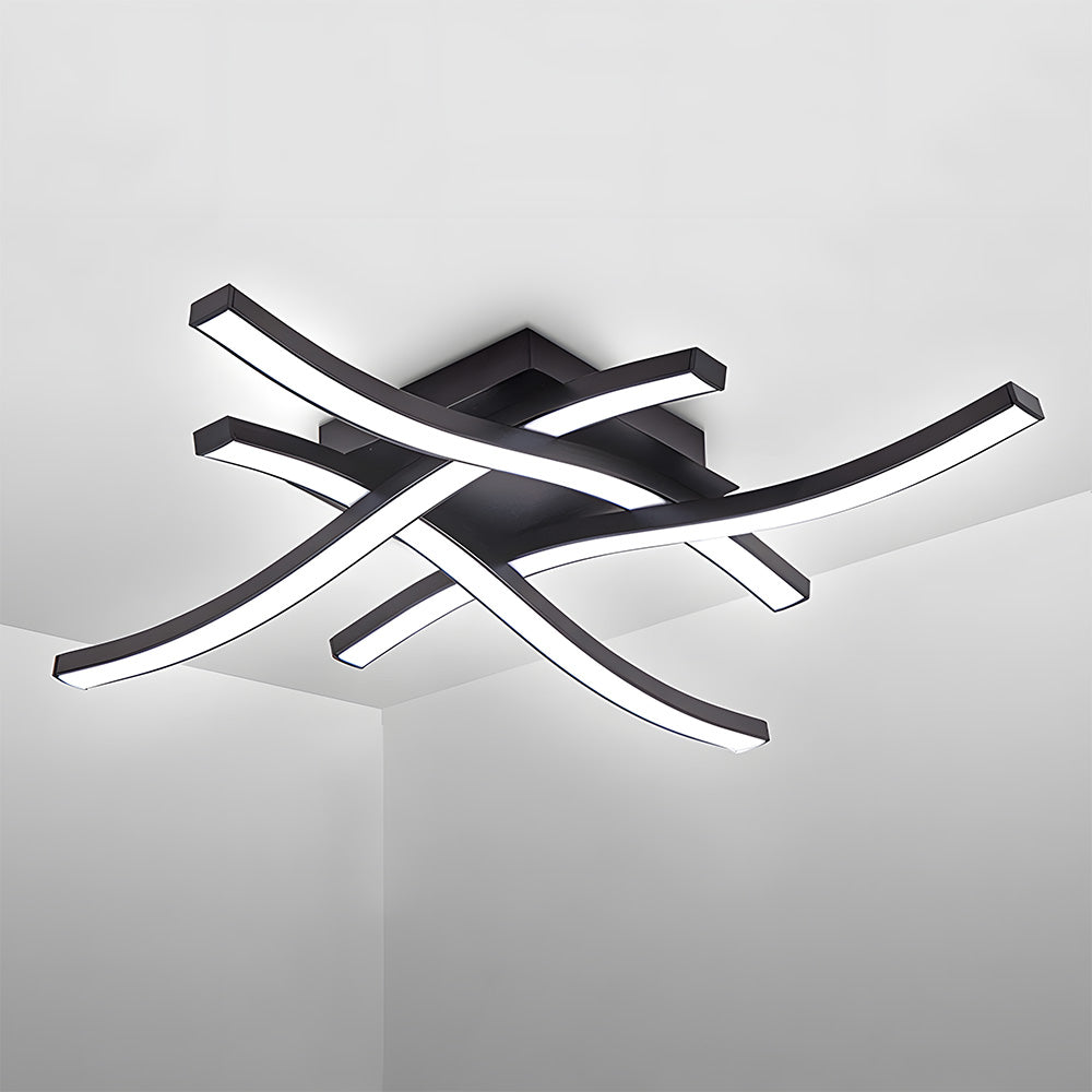 Elegant Curved Black LED Ceiling Light