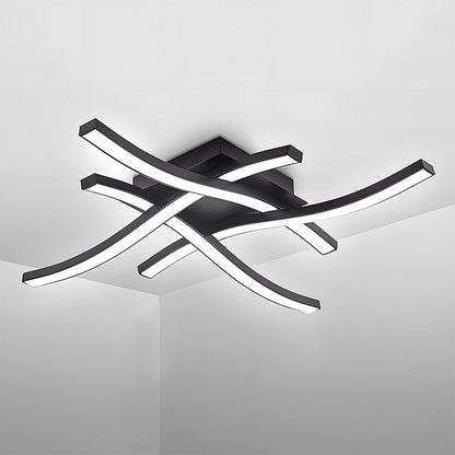 Elegant Curved Black LED Ceiling Light