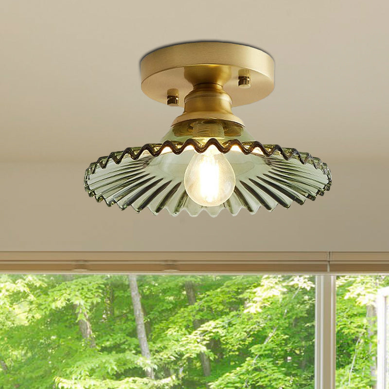 Flared Semi Flush Light