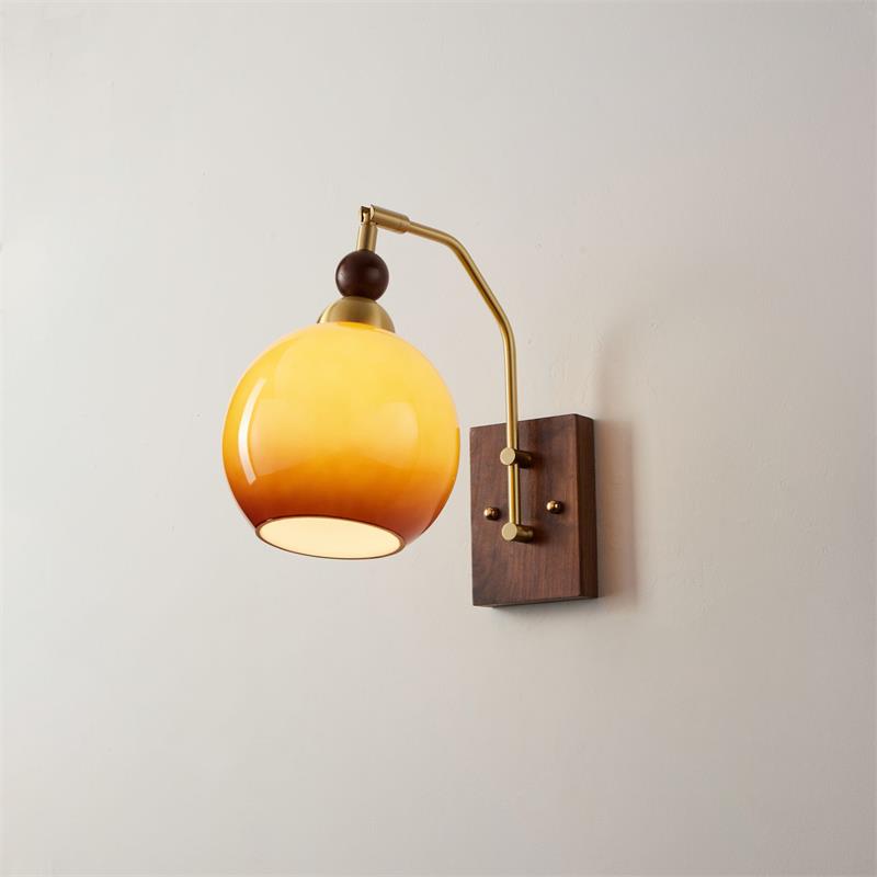 Jovene Amber Glass Wall Lamp