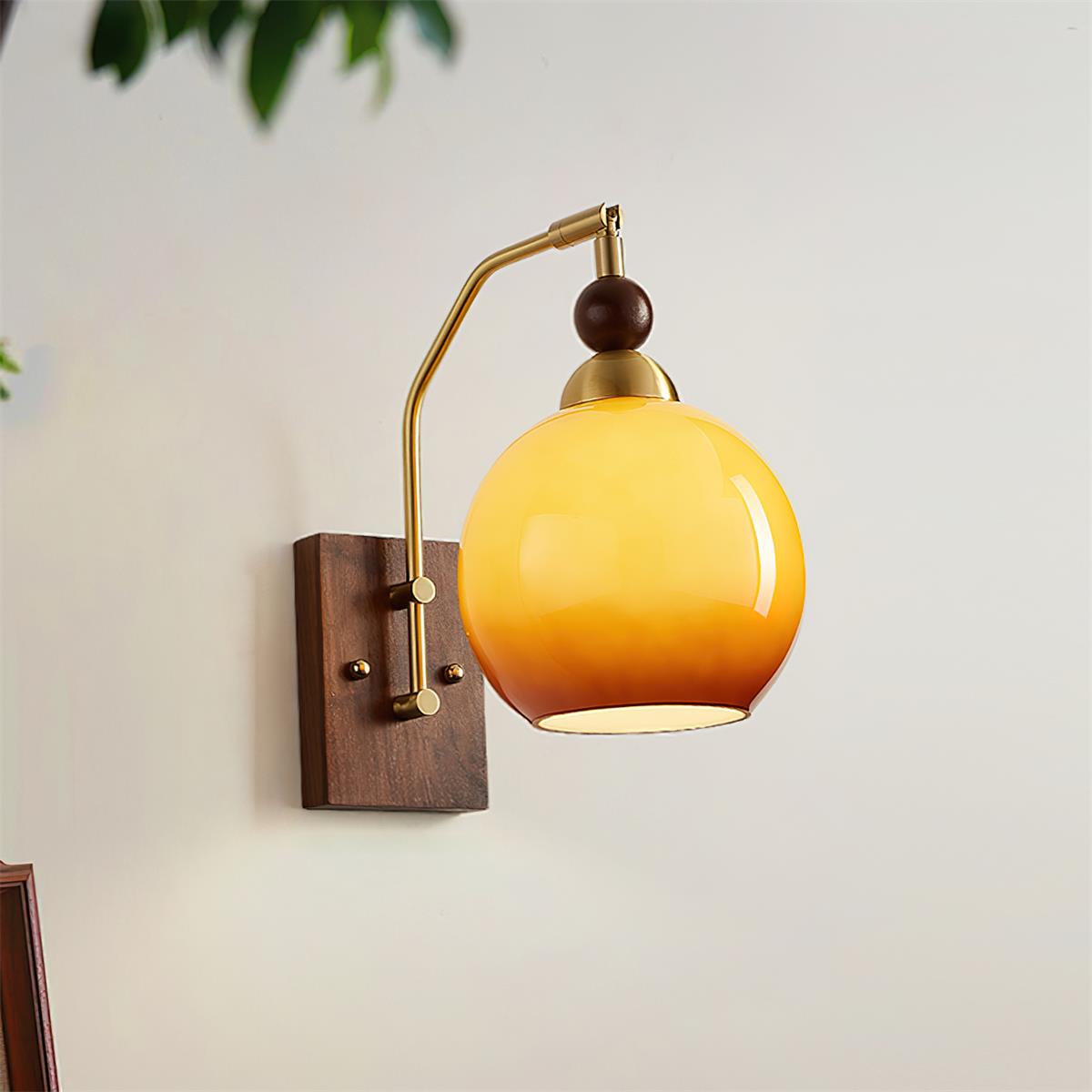 Jovene Amber Glass Wall Lamp
