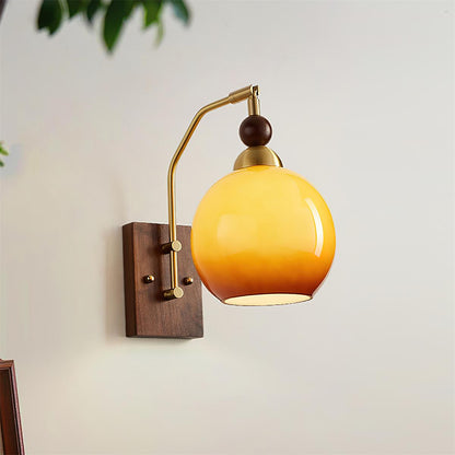 Jovene Amber Glass Wall Lamp