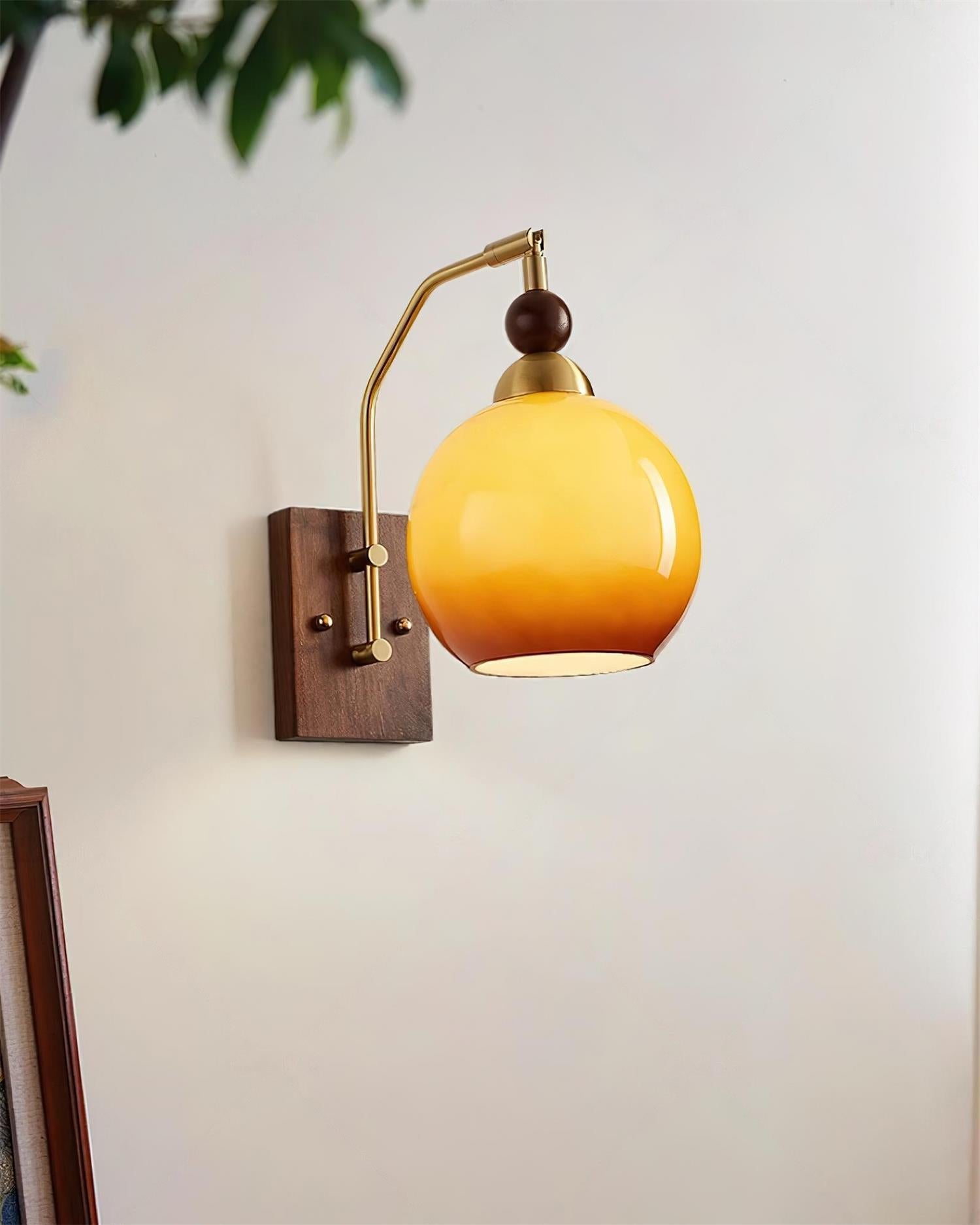 Jovene Amber Glass Wall Lamp