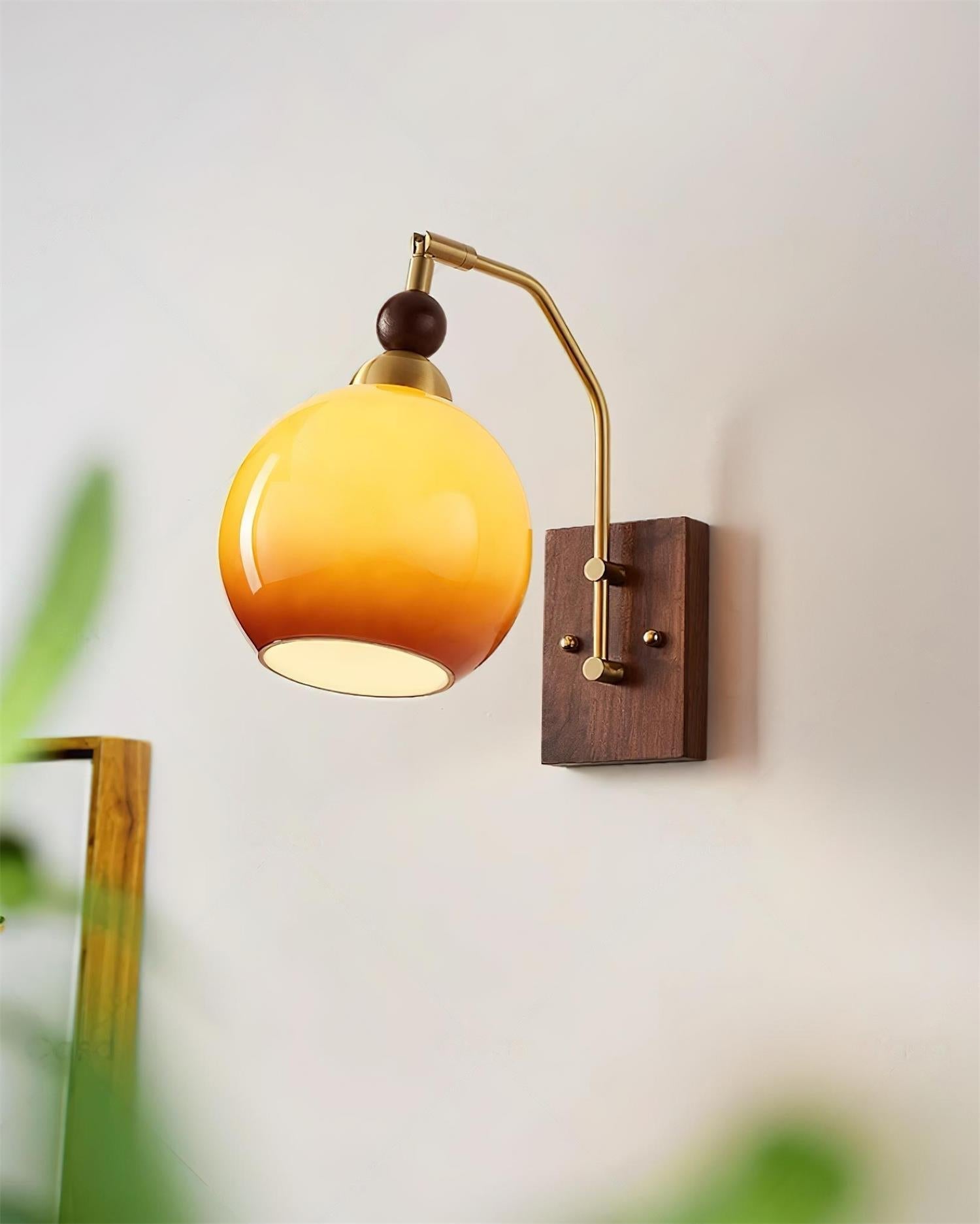 Jovene Amber Glass Wall Lamp