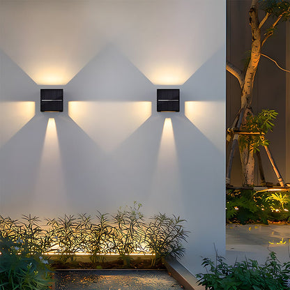 Square Black Garden Solar Wall Lights
