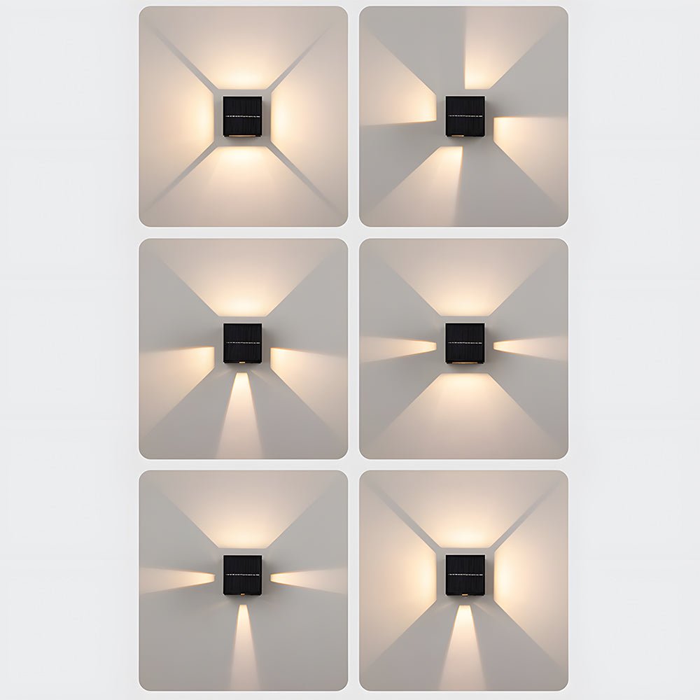 Square Black Garden Solar Wall Lights