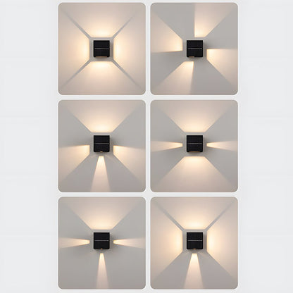 Square Black Garden Solar Wall Lights