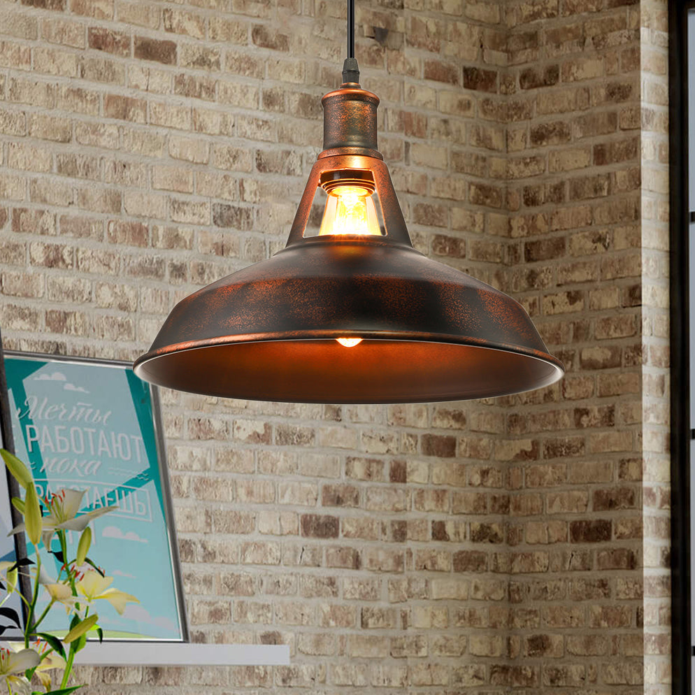 Metal Rust Pendant Light Fixture
