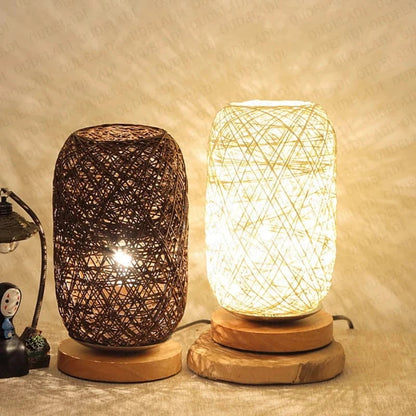 Rattan Twine Ball Table Lamp