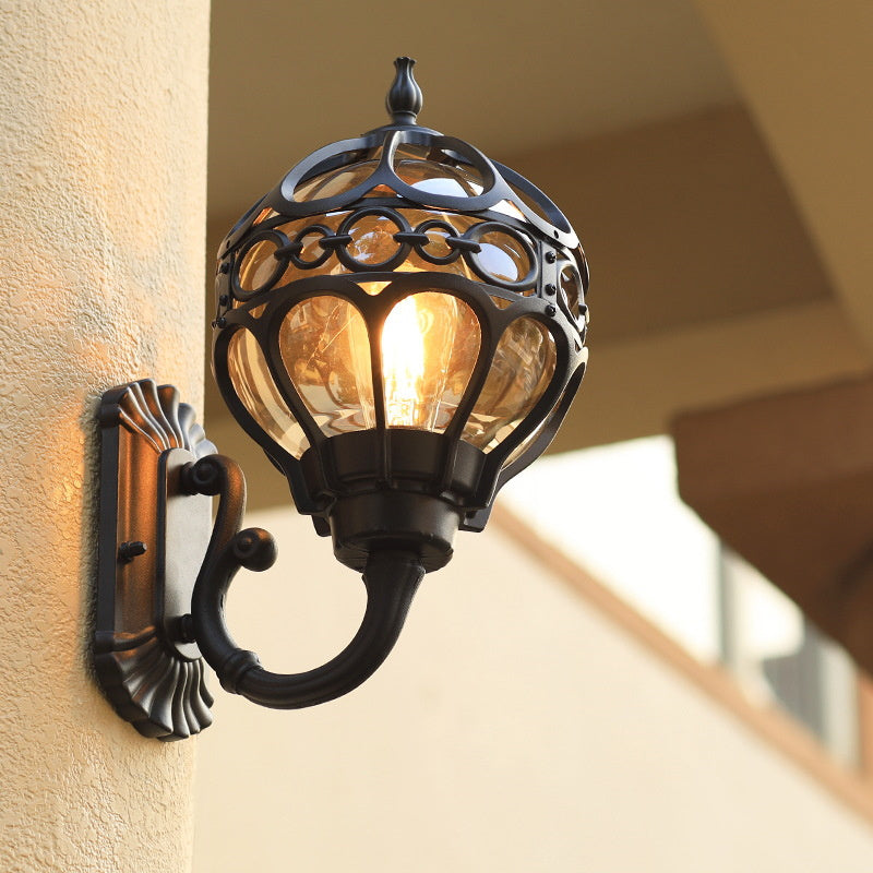 Retro Globe Outdoor Wall Light
