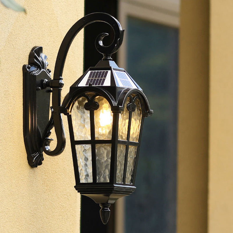 Solar Rustic Ancient Roman Cross Outdoor Wall Light