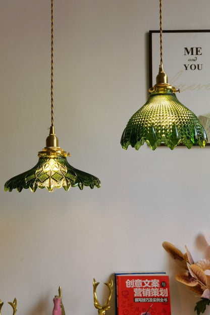 Vintage Textured Glass Pendant Light