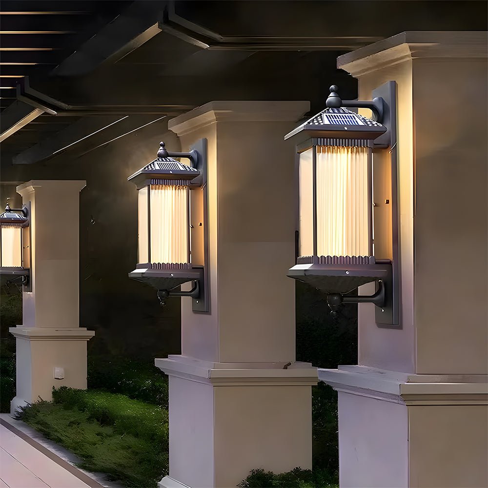 Solar Outdoor Glass Long Wall Light