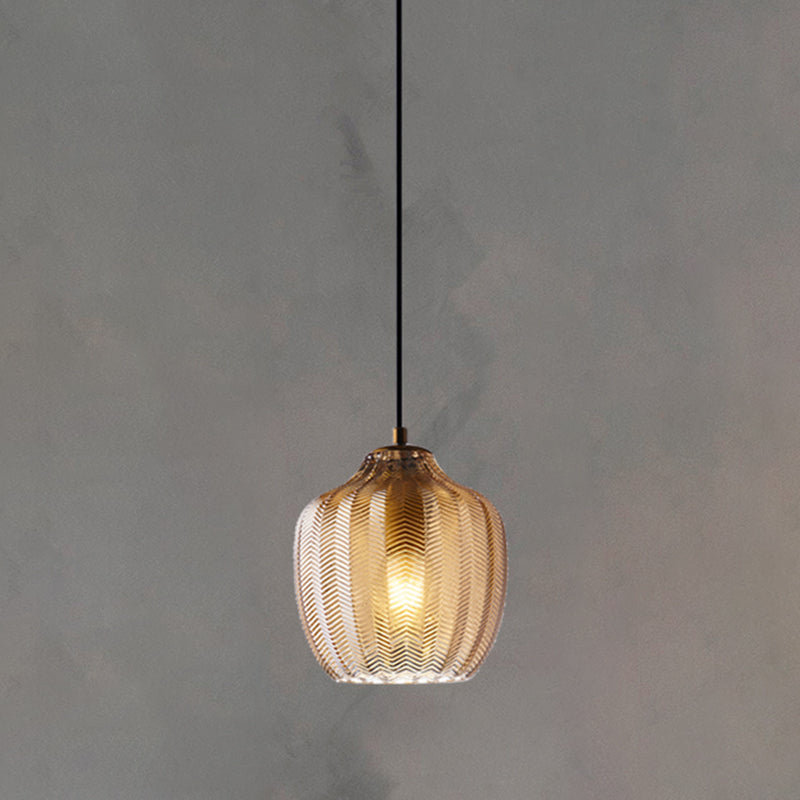 Wavy Glass Shaded Pendant Lamp