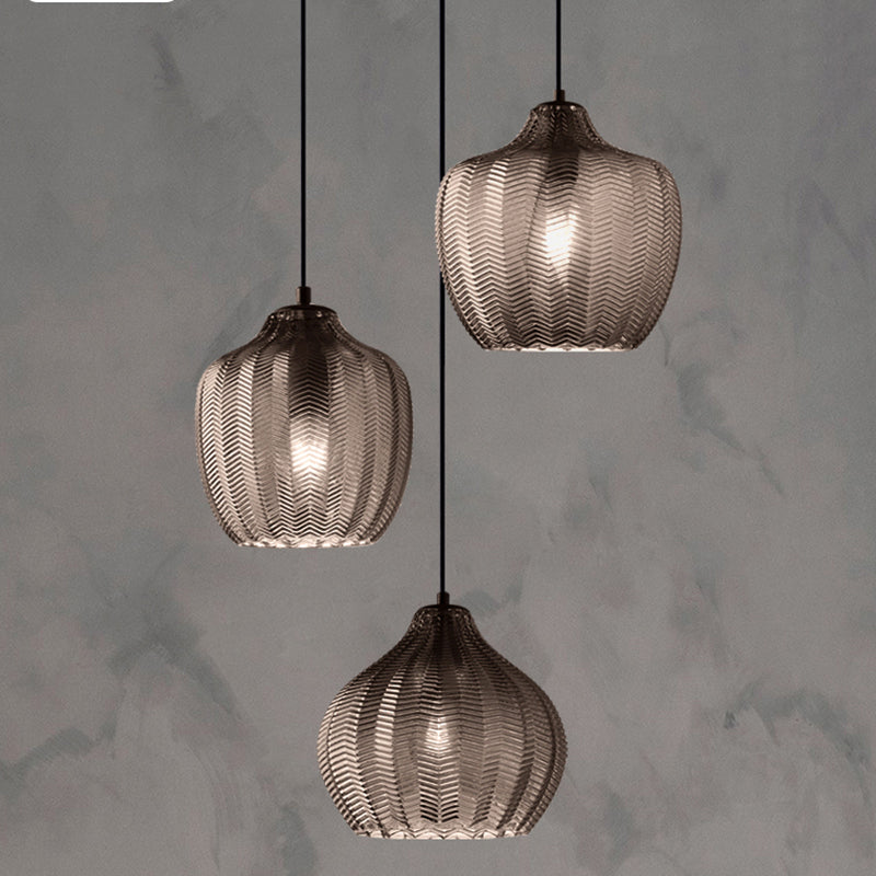 Wavy Glass Shaded Pendant Lamp
