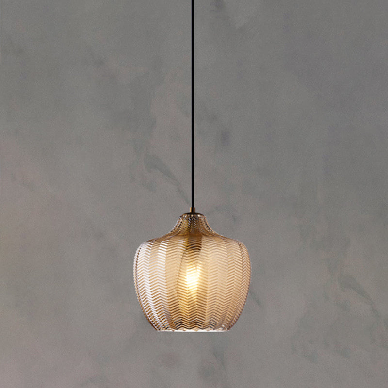 Wavy Glass Shaded Pendant Lamp